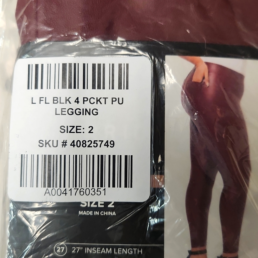❤️NWT TORRID LEGGING - FAUX VEGAN LEATHER - POCKETS MERLOT PLUS SIZE - Picture 6 of 13